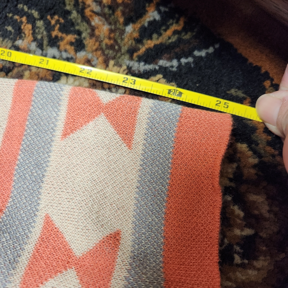 Geometric Patterned Cardigan - Cream and Orange - Picture 7 of 11